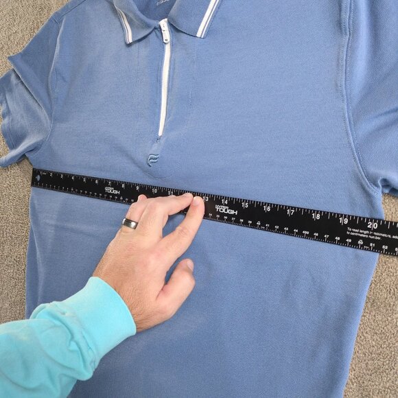 Fabletics Men’s Size M The Dash Quarter Zip Polo Shirt Blue Athletic Performance - Picture 6 of 7